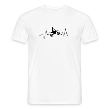 Motocross Heartbeat Cross Enduro Biker Pulse - Men's T-Shirt - white - Front - AI Model Male 178 dark (178cm)