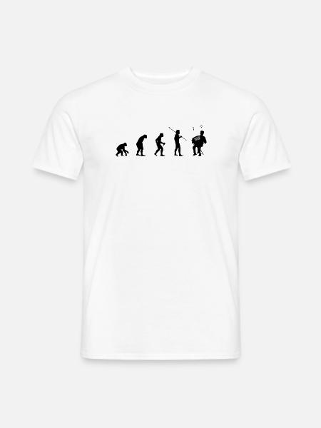 Ziehharmonika Evolution - Akkordeon Geschenkidee - Männer T-Shirt - Weiß