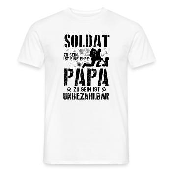 Soldat Papa Sohn - Bundeswehr Ehre Soldaten Vater - Männer T-Shirt - Weiß - Vorne - AI Model Male 178 dark (178cm)