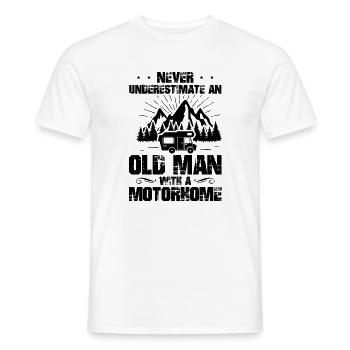 Wohnmobil Camping Old Man Motorhome Camper Womo - Männer T-Shirt - Weiß - Vorne - AI Model Male 178 dark (178cm)