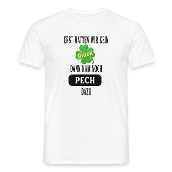 Erst hatten wir kein Glück - Männer T-Shirt - Weiß - Vorne - AI Model Male 178 dark (178cm)