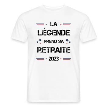 La légende prend sa retraite en 2023 - T-shirt homme - blanc - Devant - AI Model Male 178 dark (178cm)