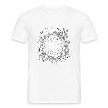 course de rat / course de rat / champignons - T-shirt homme - blanc - Devant - AI Model Male 178 dark (178cm)