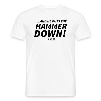 Hammer down - Men's T-Shirt - white - Front - AI Model Male 178 dark (178cm)