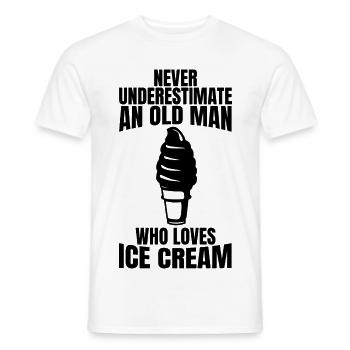 Grand-père amateur de crème glacée - T-shirt homme - blanc - Devant - AI Model Male 178 dark (178cm)