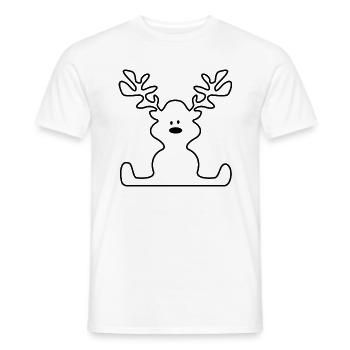 Moose at Christmas - Men's T-Shirt - white - Front - AI Model Male 178 dark (178cm)