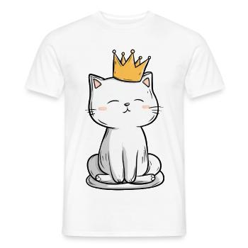 Roi des chats - T-shirt homme - blanc - Devant - AI Model Male 178 dark (178cm)