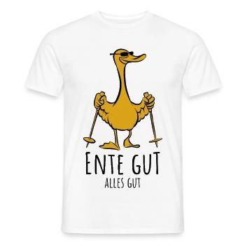 Ente gut alles gut | Stockente Nordic Walking - Männer T-Shirt - Weiß - Vorne - AI Model Male 178 dark (178cm)