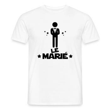 le marié,citations,message,bonhomme - T-shirt homme - blanc - Devant - AI Model Male 178 dark (178cm)
