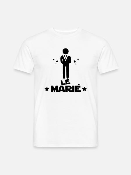 le marié,citations,message,bonhomme - T-shirt homme - blanc
