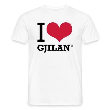 I LOVE GJILAN - Men's T-Shirt - white - Front - AI Model Male 178 dark (178cm)