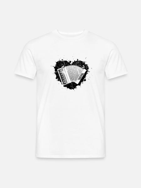 Ziehharmonika Steirische Harmonika Akkordeon - Männer T-Shirt - Weiß