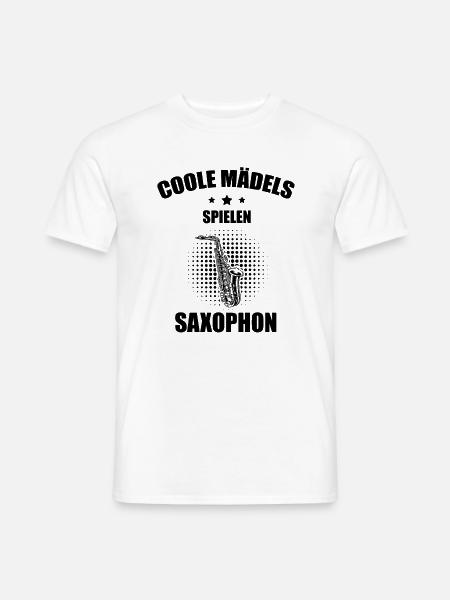 Saxophon Saxophonspieler Saxophonist - Männer T-Shirt - Weiß