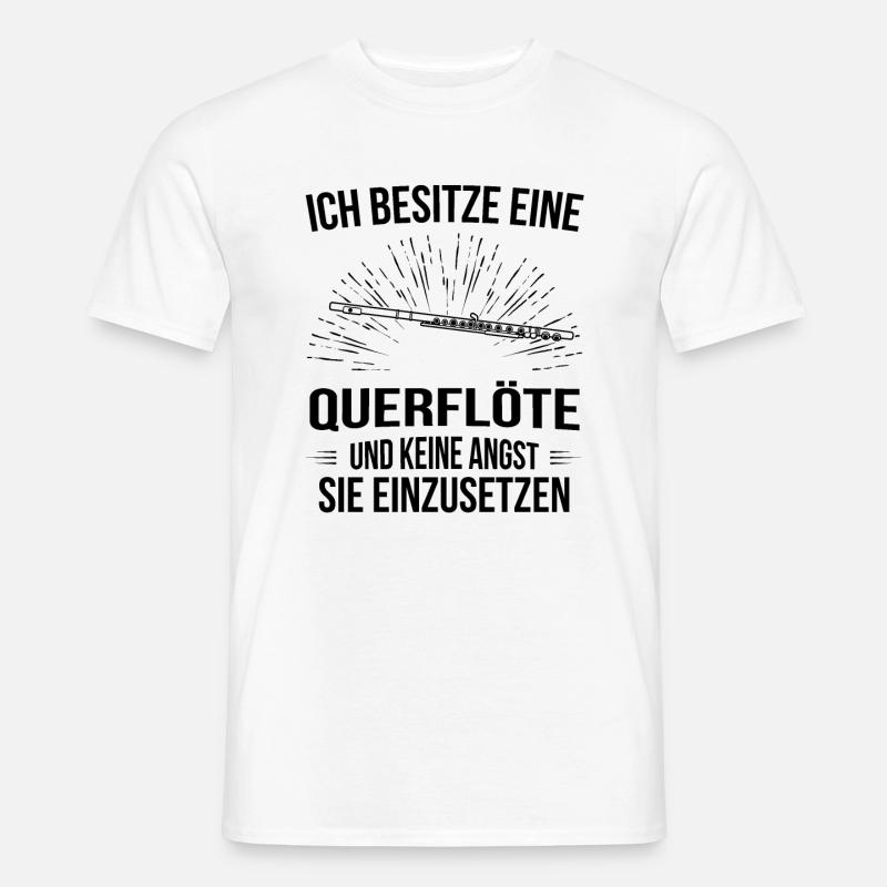 Querflöte Querflötenspieler Querflötist - Männer T-Shirt - Weiß