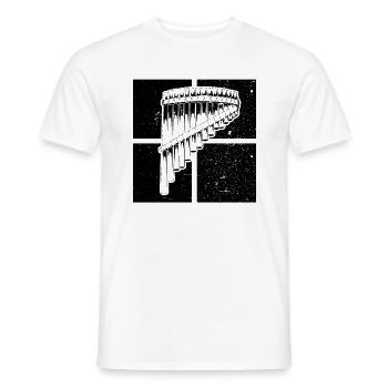 Panflute Panflute player Panflutist - Men's T-Shirt - white - Front - AI Model Male 178 dark (178cm)