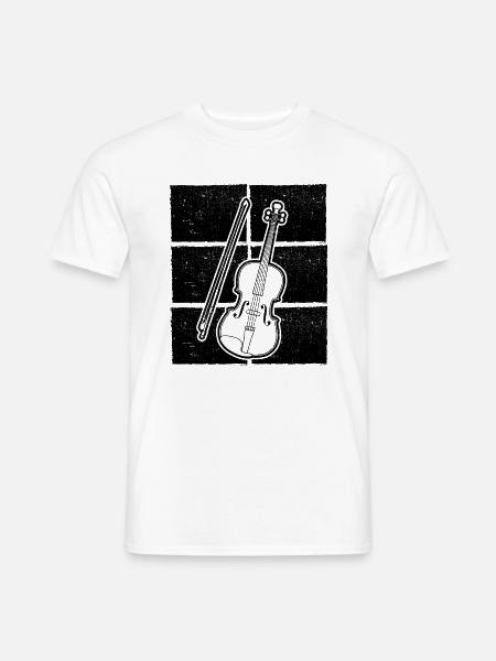 Geige Violine Geiger Violinist - Männer T-Shirt - Weiß