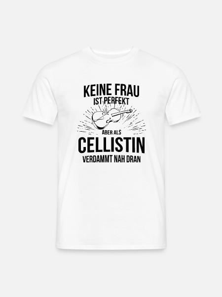 Cello Cellospieler Cellist - Männer T-Shirt - Weiß