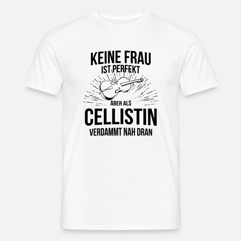 Cello Cellospieler Cellist - Männer T-Shirt - Weiß