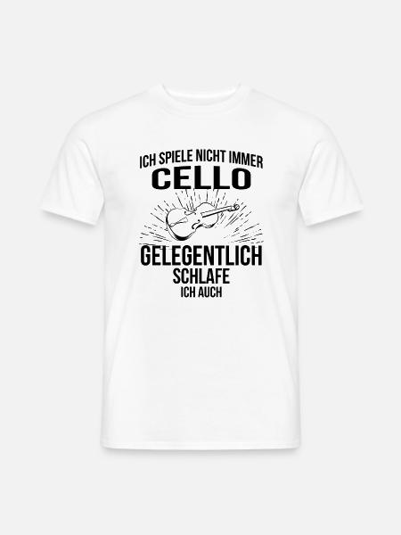 Cello Cellospieler Cellist - Männer T-Shirt - Weiß