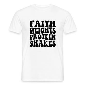 Faith Weights Protein Shakes - Männer T-Shirt - Weiß - Vorne - AI Model Male 178 dark (178cm)