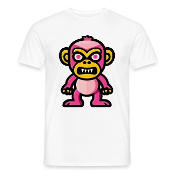 Singe Halloween Bande Dessinée Drôle - T-shirt homme - blanc - Devant - AI Model Male 178 dark (178cm)