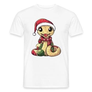 Snake Cobra Christmas - Men's T-Shirt - white - Front - AI Model Male 178 dark (178cm)