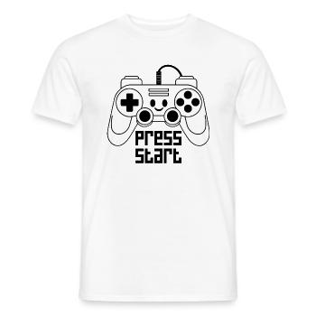 Press Start Gaming Design - Männer T-Shirt - Weiß - Vorne - AI Model Male 178 dark (178cm)