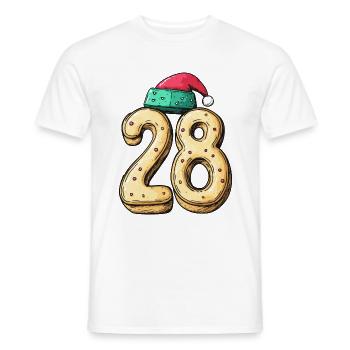 28 Nombre Noël - T-shirt homme - blanc - Devant - AI Model Male 178 dark (178cm)