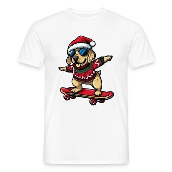 Labrador Chien Noël Drôle - T-shirt homme - blanc - Devant - AI Model Male 178 dark (178cm)