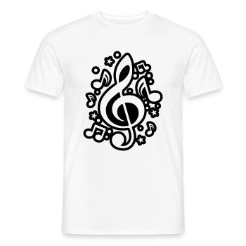 Musical Notes clef symbol musician - Men's T-Shirt - white - Front - AI Model Male 178 dark (178cm)