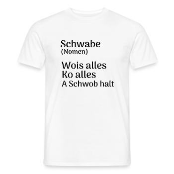 Schwabe schwäbisch Spruch Lustig Definition Shirt - Männer T-Shirt - Weiß - Vorne - AI Model Male 178 dark (178cm)