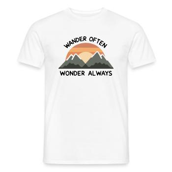Wander Often - Wanderer Design - Men's T-Shirt - white - Front - AI Model Male 178 dark (178cm)