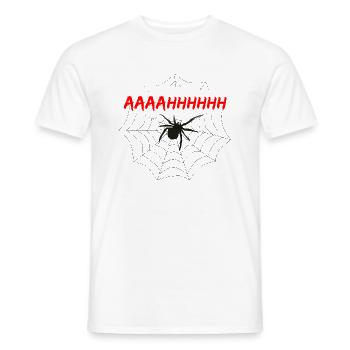 Fear of spider with web - Men's T-Shirt - white - Front - AI Model Male 178 dark (178cm)