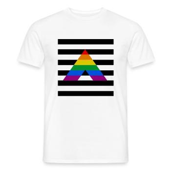Straight Ally with LGBTQ+ Flag - Men's T-Shirt - white - Front - AI Model Male 178 dark (178cm)
