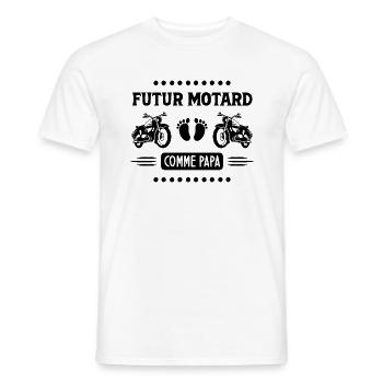 Idée de cadeau pour futur motard - T-shirt homme - blanc - Devant - AI Model Male 178 dark (178cm)