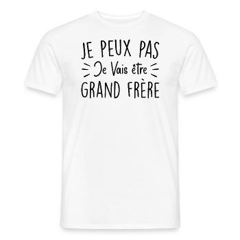 Je peux pas je vais être grand frère - T-shirt homme - blanc - Devant - AI Model Male 178 dark (178cm)