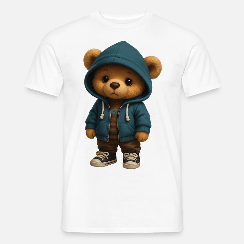 Kapuzenpullover Teddy - Männer T-Shirt - Weiß