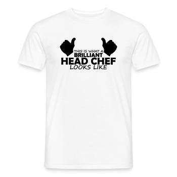 brilliant head chef - Men's T-Shirt - white - Front - AI Model Male 178 dark (178cm)