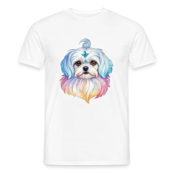 Malteser Wasserfarben - Männer T-Shirt - Weiß - Vorne - AI Model Male 178 dark (178cm)