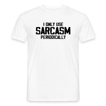 I Only Use Sarcasm Periodically - Funny Chemistry - Men's T-Shirt - white - Front - AI Model Male 178 dark (178cm)