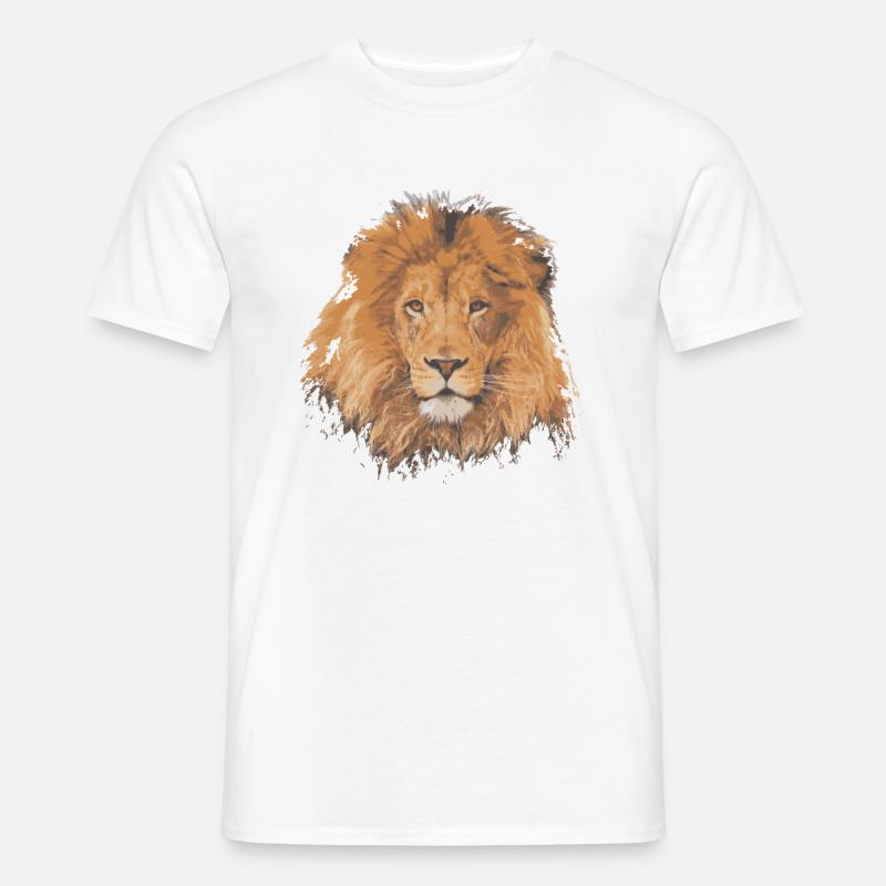 Löwe abstrakt - Männer T-Shirt - Weiß