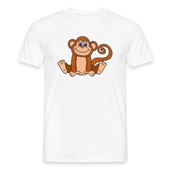 Funny Cute Cool Monkey - Men's T-Shirt - white - Front - AI Model Male 178 dark (178cm)