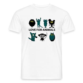 Liebe für Tiere - Männer T-Shirt - Weiß - Vorne - AI Model Male 178 dark (178cm)