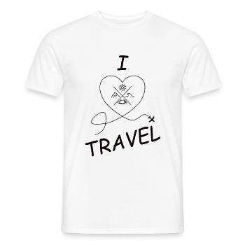 J'adore voyager - T-shirt homme - blanc - Devant - AI Model Male 178 dark (178cm)