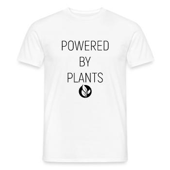 Powered By Plants Vegan Lifestyle - Men's T-Shirt - white - Front - AI Model Male 178 dark (178cm)