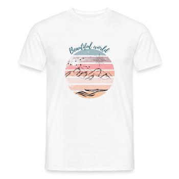 Der See in den Bergen - Männer T-Shirt - Weiß - Vorne - AI Model Male 178 dark (178cm)