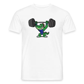 Funny Cute Cool Alligator Crocodile - Men's T-Shirt - white - Front - AI Model Male 178 dark (178cm)