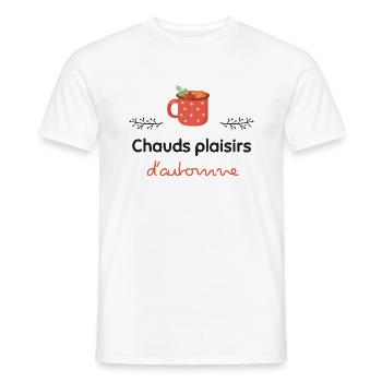 Chauds plaisirs d'automne ! | Cadeau - T-shirt homme - blanc - Devant - AI Model Male 178 dark (178cm)