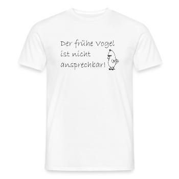 Der frühe Vogel schwarz - Männer T-Shirt - Weiß - Vorne - AI Model Male 178 dark (178cm)
