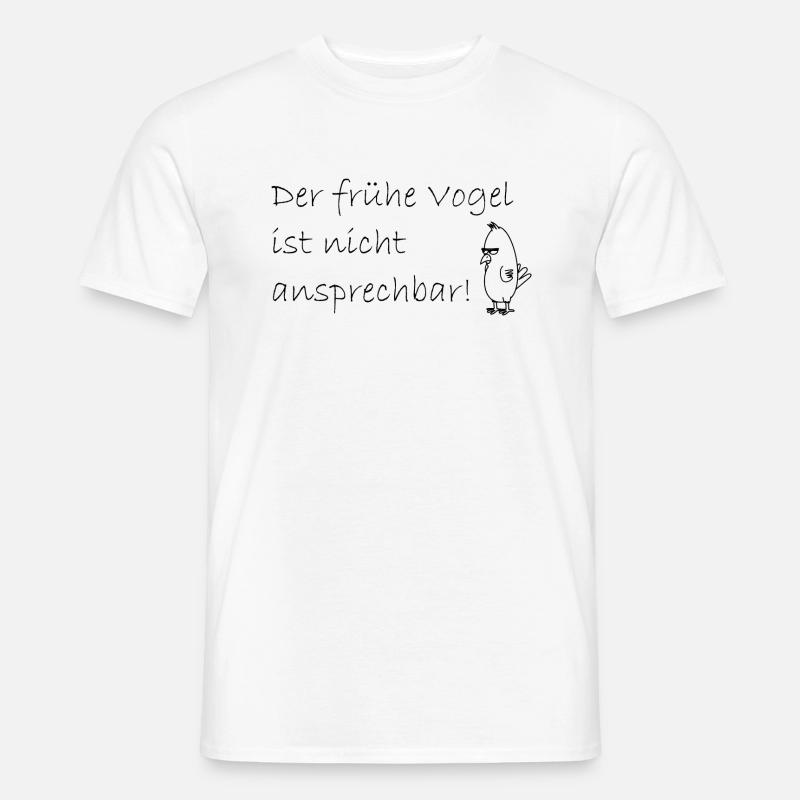 Der frühe Vogel schwarz - Männer T-Shirt - Weiß